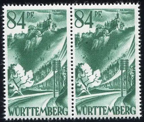 12 marque libre 84 paire Pf avec PLF II pied du R pointu (marque gauche), champ 24, **