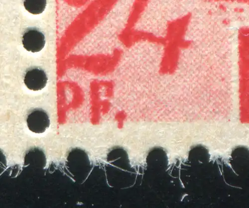 8 Freimarke 24 Pf. mit Rand und PLF II: Komma statt Punkt nach PF, Feld 21, **