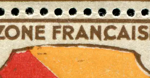 Zone française Général 4 armoiries ZW-Paar avec PLF II: armure bord, champ 56, **