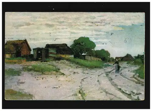 Agriculture Fermes Champ Femme Peinture Carte d'art, Alimentation (horloge) 26.7.1909