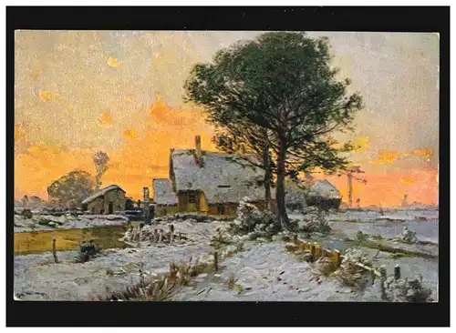 Agriculture Maisons de ferme Neige Hiver Fluide Lever du soleil, inutilisé