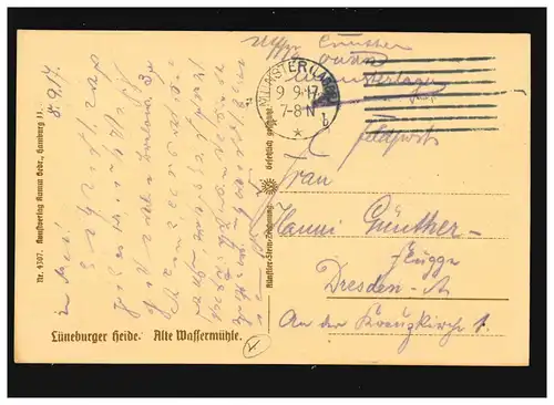 Agriculture Lüneburger Heide Wassermühle Dessin Art, Münster 9.9.1917