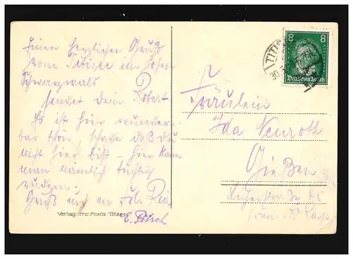 Agriculture Titisee Forêt Noire Fermes Fleurs arbres, Titisese 30.3.1928