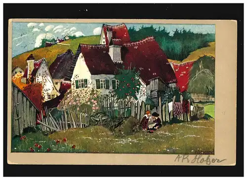 carte signée ferme A.R. Holzer, peintre, Salzbourg /Vienne 16. + 17.5.1906
