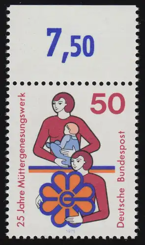 831 Müttergenesungswerk Abklatsch des Emblems, Marke vom Oberrand, postfrisch **