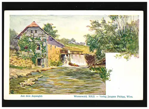 Landwirtschaft Apangtal Wienerwald Wassermühle Fluss Fachwerk, ungebraucht