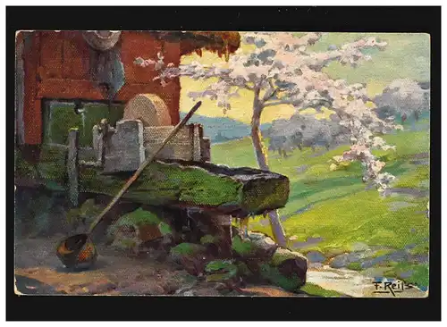 Agriculture Forêt Noire Sources Peinture Fr. Reiss Mühle Fleurs, non utilisées