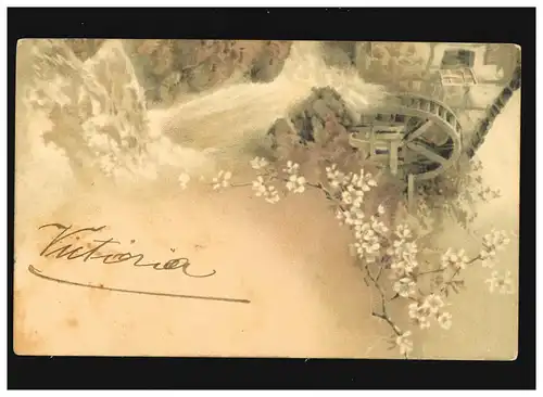 Agriculture Moulin d'eau Mühlrad Bach Fleur de cerisier, Steyr 26.4.