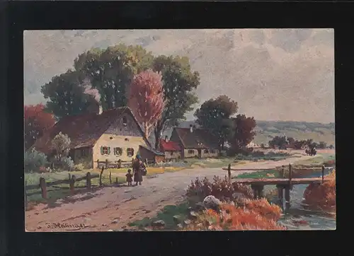 Agriculture ferme Steg Landpartie T. Heilinger peintre, inutilisé