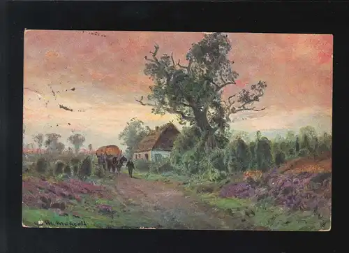 Agriculture Ferme cheval cheval païen peintre Mangold, Husum 31.12.1912