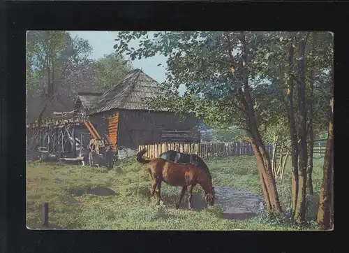 Agriculture Ferme Mühle Bach chevaux Coupel Weide, Düren 4.3.1912