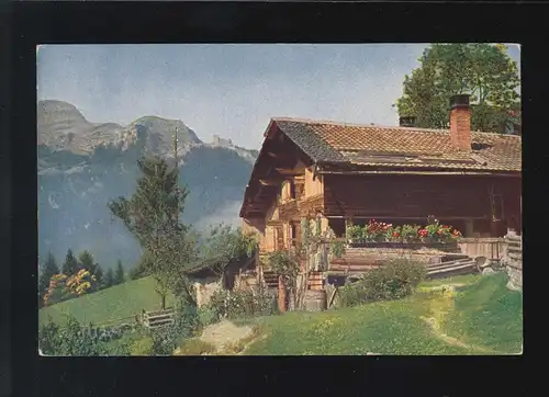 Landwirtschaft Bauernhaus Berghof Gebirge Panorama Farbphotographie, ungebraucht