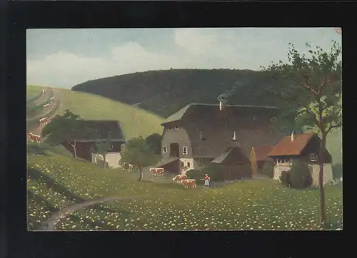 Agriculture Ferme ferme ferme pousseuse vaches E. Harbers peintre, non utilisé