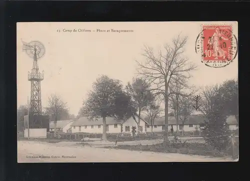 Landwirtschaft Camp de Chalons Phare et Baraquements Turm Kaserne, 21.10.1911