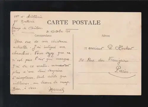 Agriculture Camp de Chalons Phare et Baraquements Tour Caserne, 21.10.1911