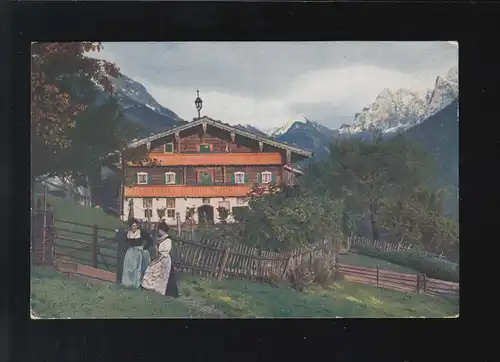 Landwirtschaft Bauernhaus Alpen Tracht Farbphotographie Hildenbrand, ungebraucht