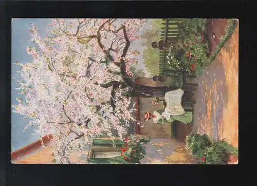 Agriculture broderie arbre fleuri femme couture peinture, non utilisé