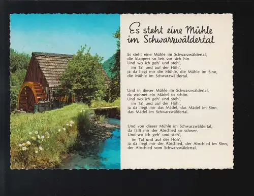 Landwirtschaft Es steht eine Mühle im Schwarzwäldertal, St. Blasien 1968