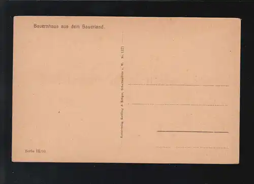 Agriculture Vieux fermes de Faux-Occidentaux Sauerland carte d'art, inutilisé