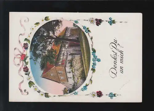 Landwirtschaft Bauernhaus Blumenranken rosa Band Denkst Du an mich?, ungebraucht