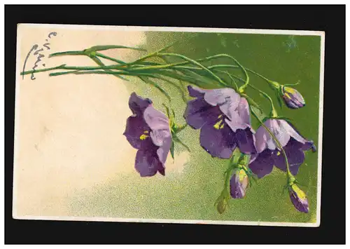 AK fleurs branche de la plante de l'arbre de clochard signée, Abensberg 9.6.1917
