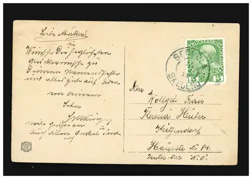 AK Fleurs Buone Fêtes roses roses rouges Lettre, Servola Trieste (Skedeno) 1911