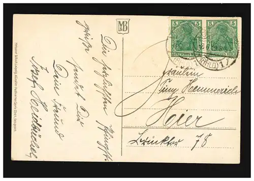 AK fleurs jaunes et roses fleurs vase panier Ne pas oublier, Oberhausen 8.6.19