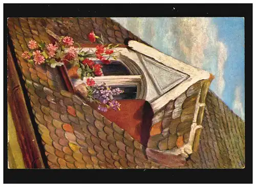 Agriculture toit pignon fleurs Briquet brique peinture , non utilisé