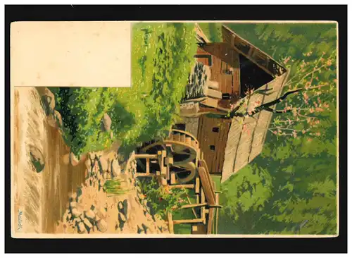 Agriculture Mühle Bach Forêt Prairie arbres fleurs peintures mailicik, non utilisé