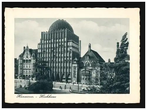 AK Hannover, Anzeiger Hochhaus mit Planetarium, Feldpost, gelaufen 6.5.1940
