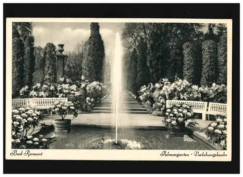 AK Bad Pyrmont Palmengarten Verlobungslaube, Feldpost, Bad Pyrmont 17.5.1941