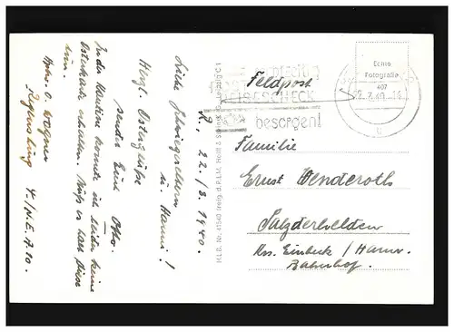 AK Regensburg Dom Original Flyershot, Feldpost, Regensbourg 22.3.140