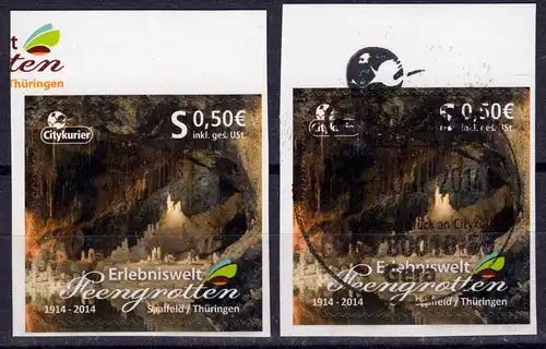 Privatpost Citykurier Gera Erlebniswelt Feengrotten Saalfeld 0,50 Euro, Set **/O