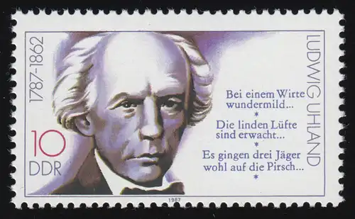 3091 Uhland: Verzähnng unten durch die Jahreszahl 1987, **