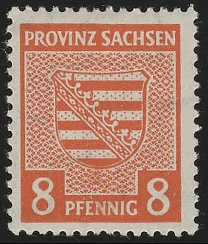 SBZ 77X Provinzwappen 8 Pf, Wz.1X, gelblichrot, gezähnt, **