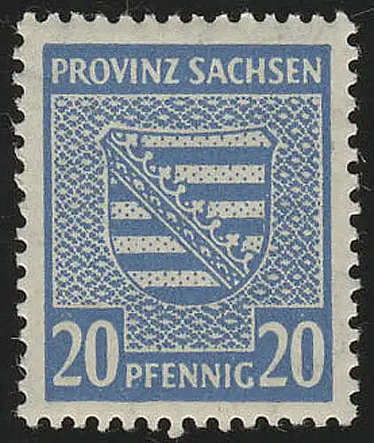 SBZ 81X Armoiries provinciales 20 Pf, Wz.1X, bleu clair, denté, **