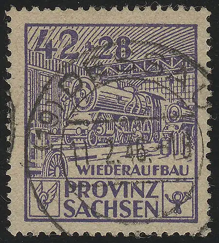SBZ 89A Wiederaufbau 42 Pf, dunkelbläulichviolett, gezähnt, O