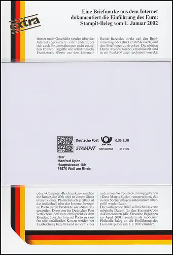 Fiche spéciale Un timbre Internet: un dépôt STAMIT du 1.1.2002