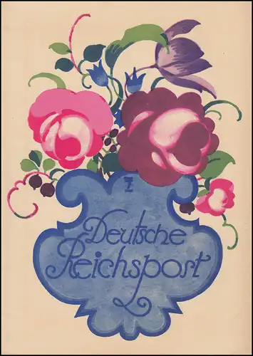 Bijoux-télégramme vase de fleurs poste de Reich abandonné Züllichau 28.6.1929