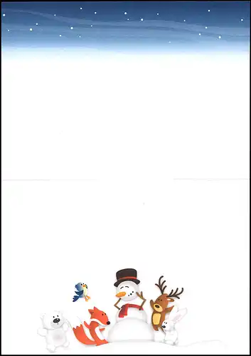 Lettre de plus USo 356/01 Winter Schneemann 2014 avec carte pliante, ** frais de port