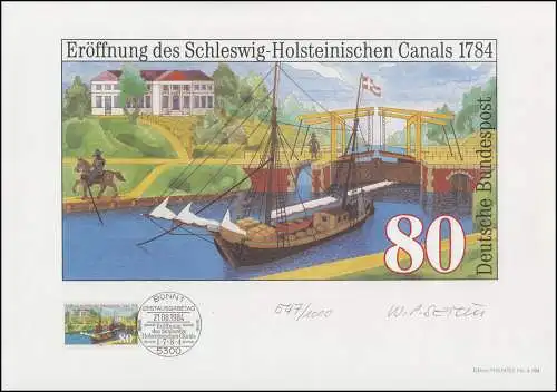 1223 Canal Schleswig-Holsteinais, conception: côté, signé original