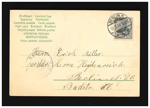 Konfirmation Segenswunsch Rosen Blüten Zweige signiert, Berlin 14.03.1904