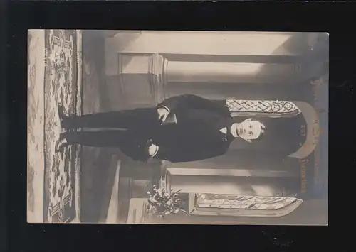 Confirmation Bénédiction Jeune costume église, couru 19.3.1910