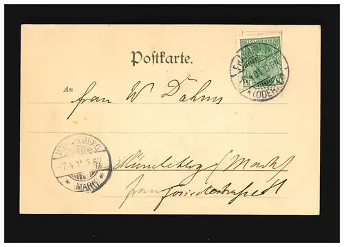 Ostern Fröhliche Paar Ostereier Hase, Frankfurt (Oder) /Müncheberg 6.4.+7.4.1901
