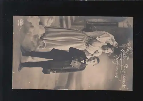 Confirmation Bonne chance et bénédiction Jeune costume Ange, Schwäbisch Hall 8.4.1915