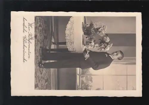 Confirmation Félicitations Jeune costume bouquet de fleurs, Basse ou Basse-Witter 13.4.1935