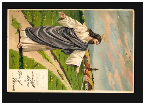 Pâques Béni Père! Le Christ donne sa bénédiction Mailic, Munich 28.3.1902