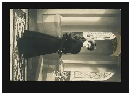 Confirmation Confiance Confirmière Bénédiction longue robe haute coiffure, Zurich 28.3.1912