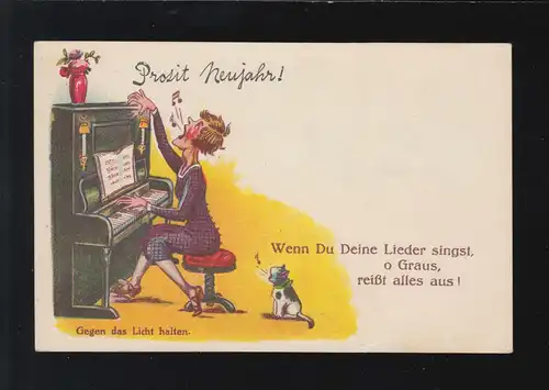 AK Caricature Prosit Nouvel An Quand vous chantez vos chansons o gris, inutilisé