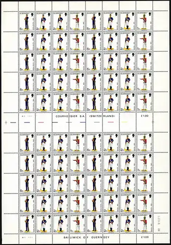 Guernesey 94+96+135 uniformes militaires Bogen de compression avec passerelle intermédiaire 1974 **